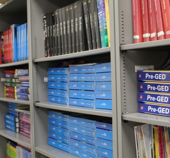 Shelf in school library